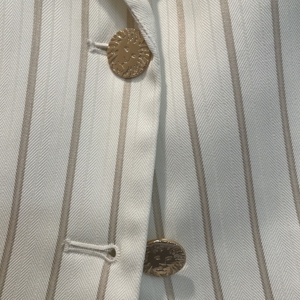 Anne Klein Blazer Jacket in Cream with Tan stripes. NWT - Picture 4 of 13